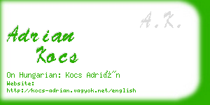 adrian kocs business card
